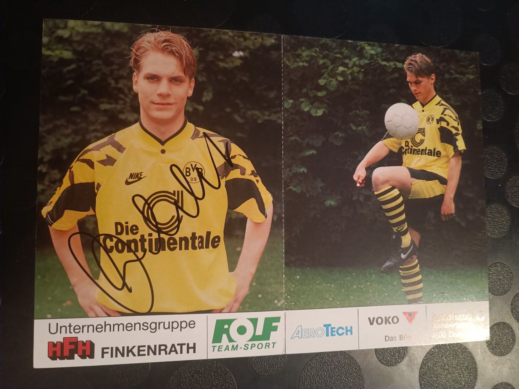 Autografi: Tim Gutberlet - handsignierte BVB Doppel-Autogrammkartearte – Usato da Menziken venduto da Artographs