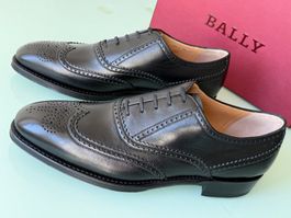 BALLY SCRIBE Brogue Oxford Derby Schwarz Leder Schuhe 46 NEU