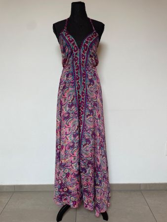 Boho Maxineckholderkleid aus Seide/Viscose