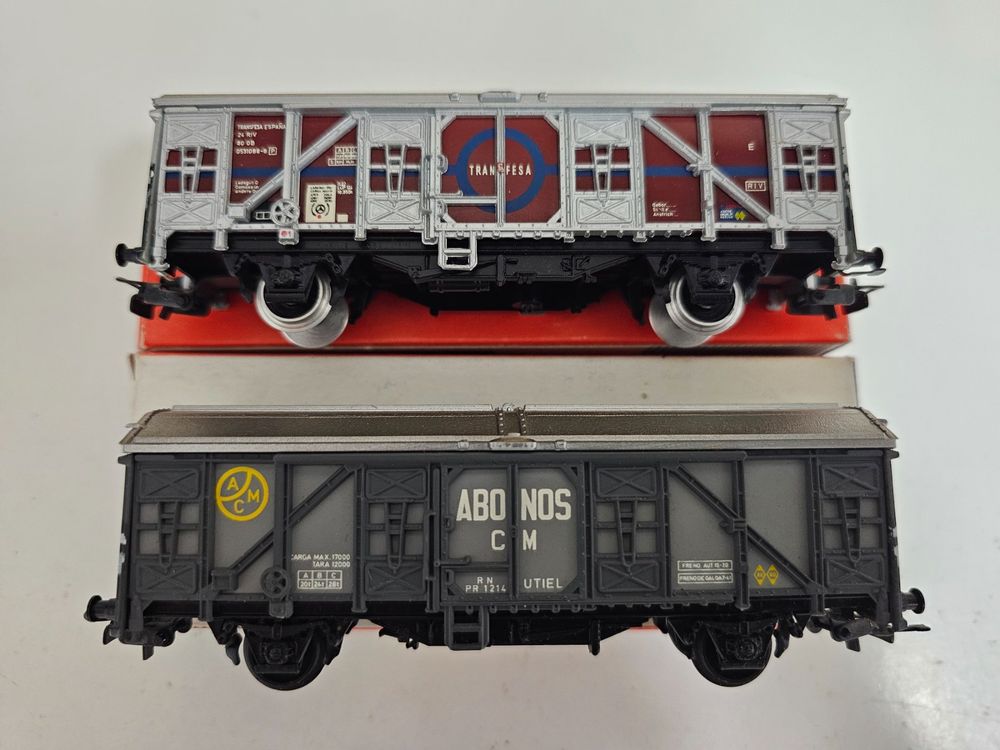 MF TRAIN N33078 + N33079 Set de deux wagons SNCF bâchés doubles TRANSFESA