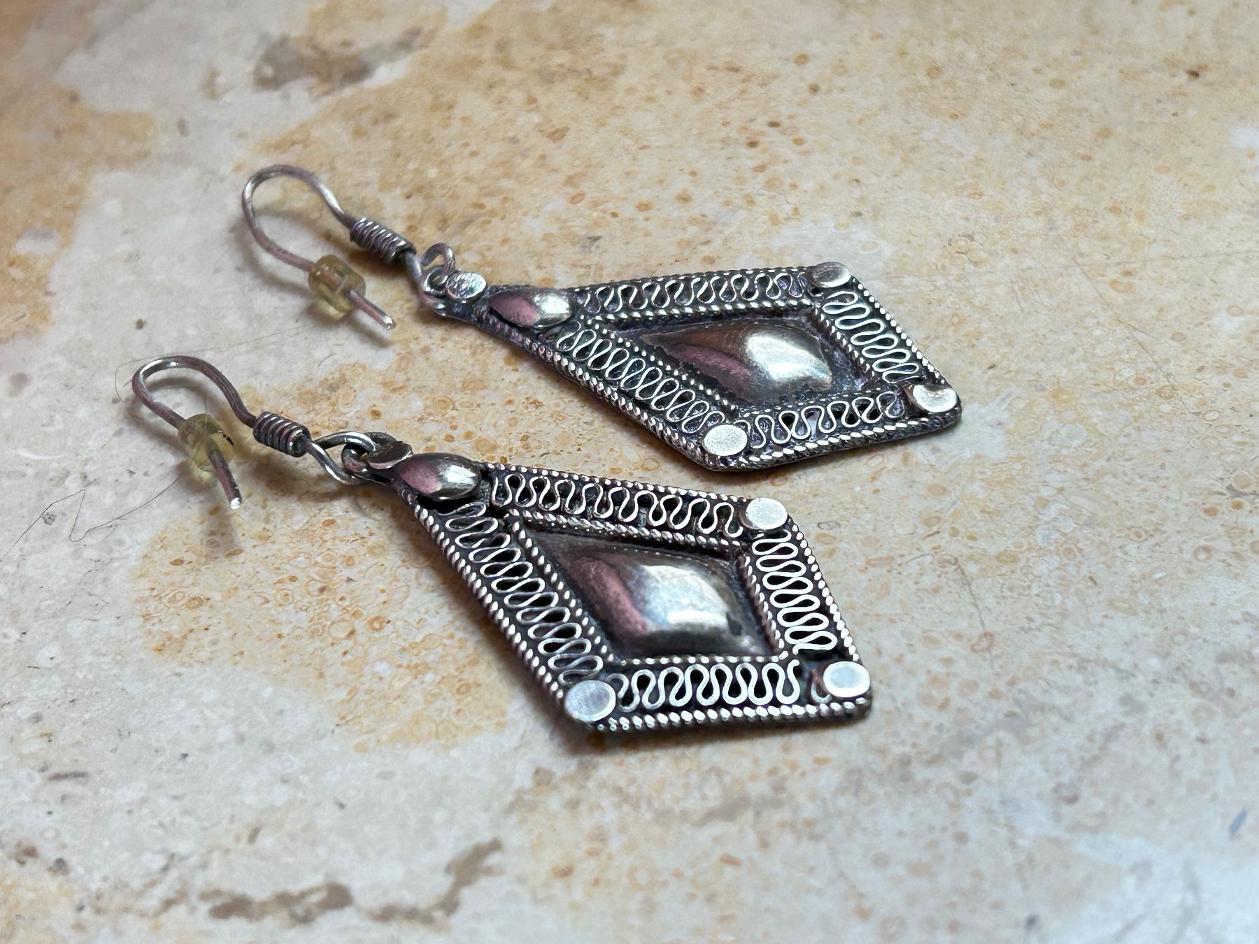 Ohrringe & -stecker: Silber Ohrhänger 925 Rautenform Vintage – Gebraucht aus Dittingen von Bijoubelle