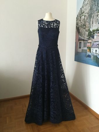 Elegantes Spitzenkleid, Dunkelblau, Grösse 38, Festlich!