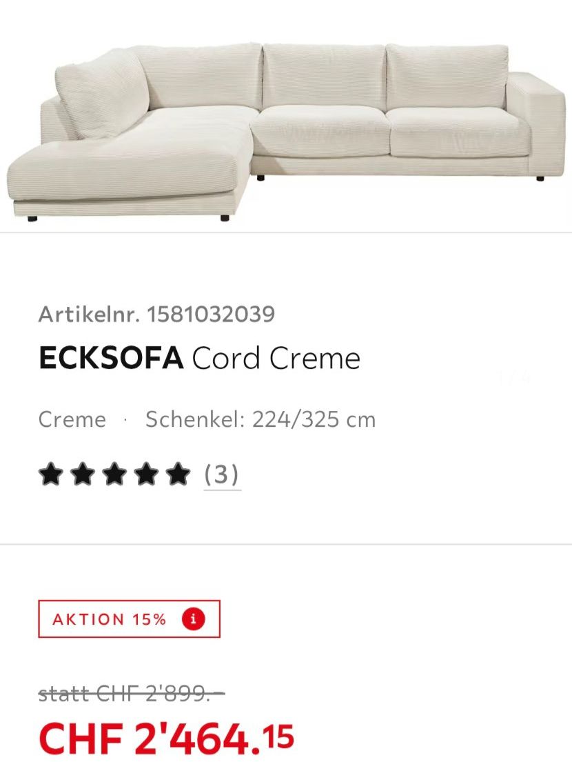 Sofas: Ecksofa SAMBIA 224/325cm – Gebraucht aus Winterthur von BetyP 3