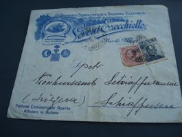 Illustrierter Brief Italien 1914, nach Schaffhausen