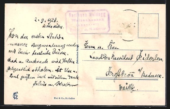 Ansichtskarten: Walzenhausen, Gasthaus Meldegg mit Blick – Gebraucht aus Berlin von bartko-reher 1