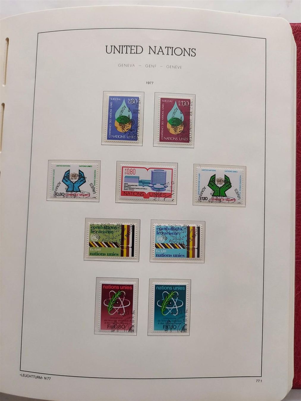 Tutti i francobolli: UNO Genf 1969-95 je 1x postfr. und gest. – Usato da Winterthur venduto da Kyoung 2