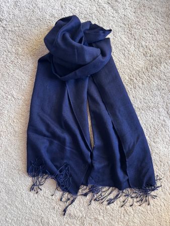 Echarpe 100% laine bleu roi