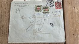 1908 Porto Brief von Frankreich nach Genf