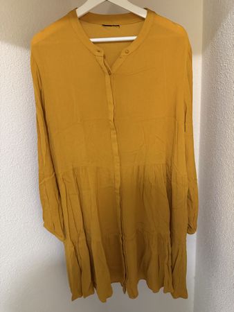 Damen Blusenkleid gelb langarm in gutem Zustand