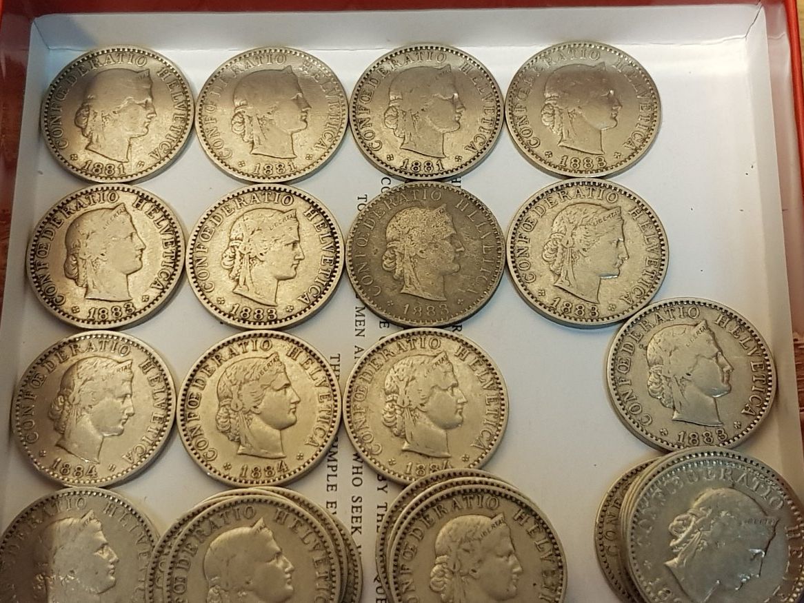 Tutti le monete: 452 Stk. 20 Rappen ab 1881 - ca. 1993. – Usato da Schöftland venduto da Topdeal4 2