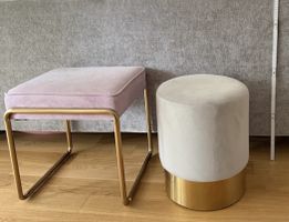 Polsterhocker Lila/grau