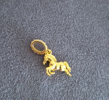 Charm Pferd goldfarbig +Garantie