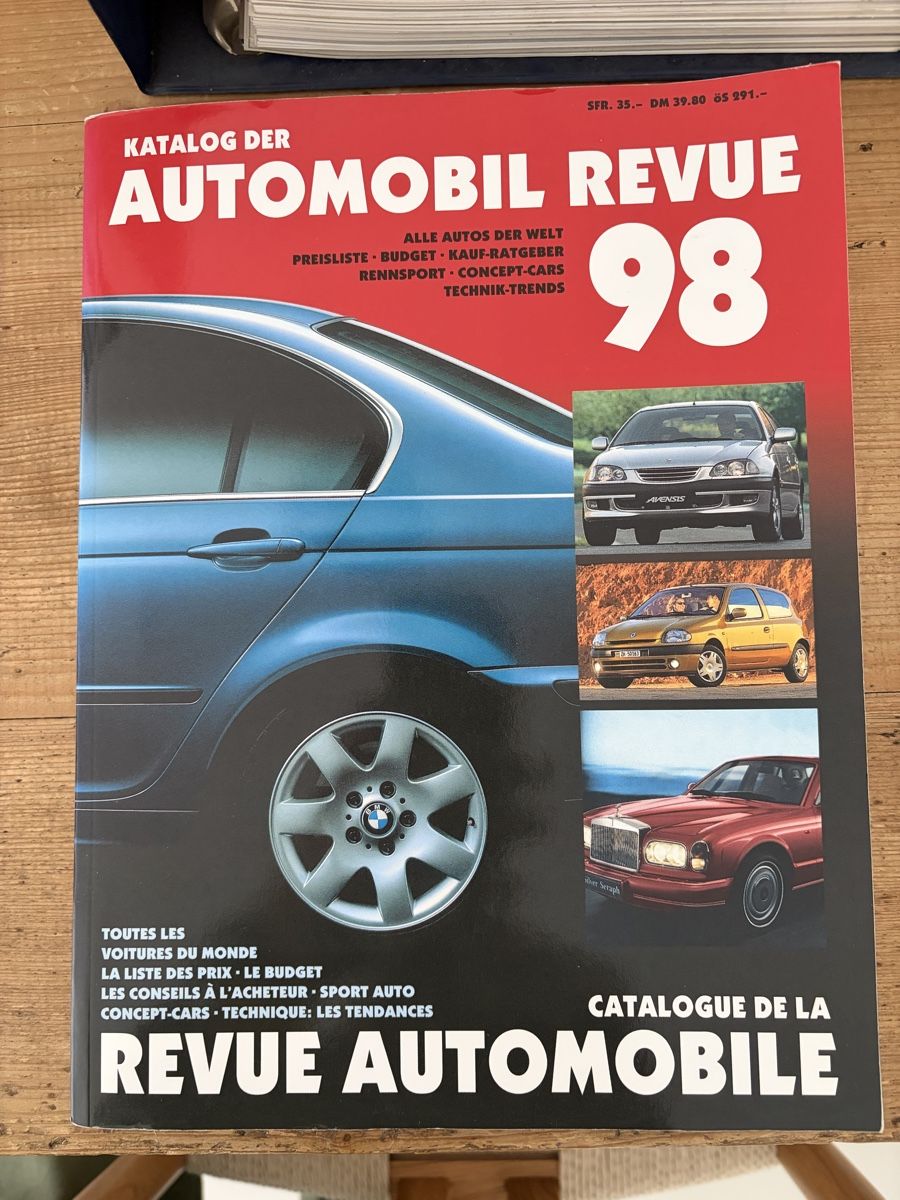 Riviste & Magazine: Automobil Revue Katalog 1998 – Usato da Gränichen venduto da Xbertone