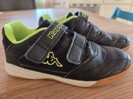 Kinder Hallenschuhe Kappa schwarz neongelb Grösse 33