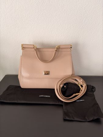 Dolce&Gabbana Sicily bag in nude calf leather (iguana print)