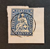 Strubel 23G Vollstempel Chaux-de-Fonds auf Ausschnitt