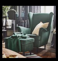 Ohrensessel Samt mit Hocker/ Fernsehsessel/ IKEA