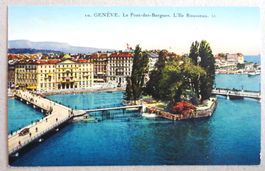 Genève - Le Pont des Bergues, L' Ile Rousseau