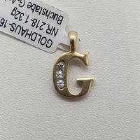 Echt 14K Gold - Buchstabe G Anhänger