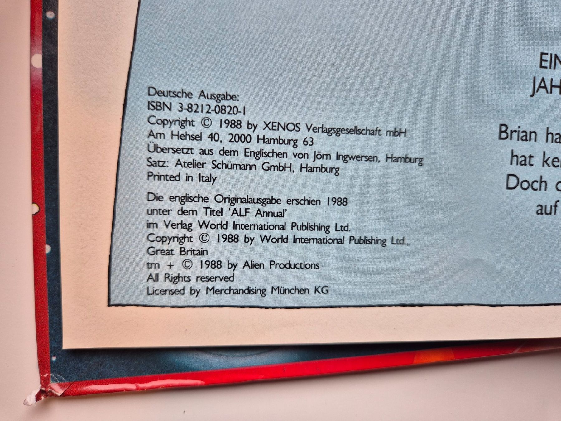 Libri: ALF   -   Null Problemo    1988 – Usato da Niederweningen venduto da Obson 1