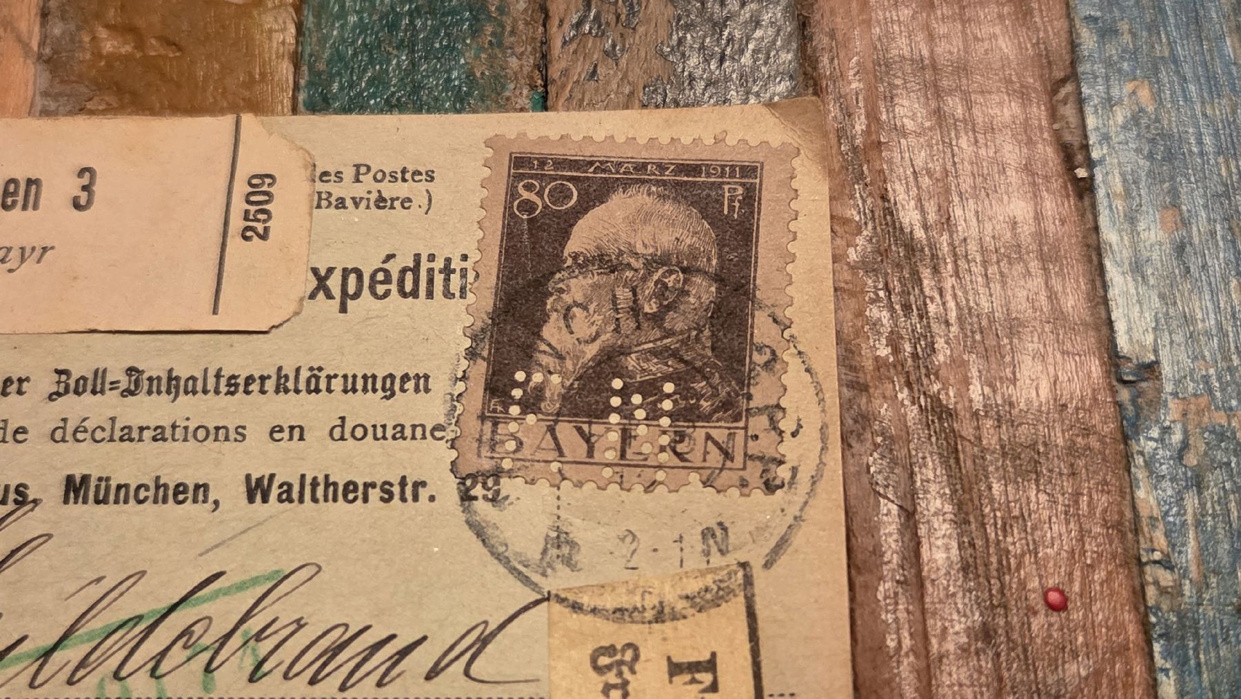 Tutti i francobolli: 1912 Paketkarte Bayern mit Perfin – Usato da Arni AG venduto da Moth68 1