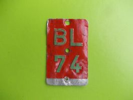 Velonummer / Fahrradnummer BL 74
