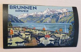 Werbeetikette BRUNNEN SZ, 1930-1950