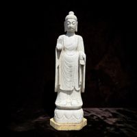 Alte Garten Buddha Statue Marmor Stein frostsicher 110cm