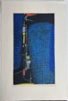 Orig. Siebdruck "Rhythmisch getürmt" von 1963 Max Ackermann