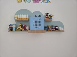 Wandregal Wolke Holz hellblau für Toniebox