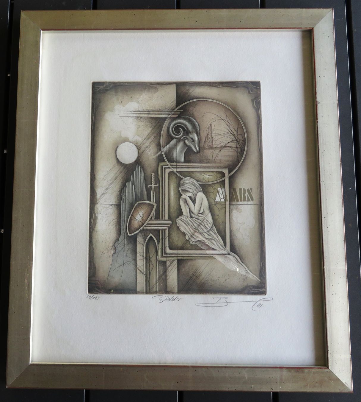 Grafiken & Lithographien: Original Radierung Lithographie Rüdiger Brassel  Der Widder – Gebraucht aus Tüscherz-Alfermée von Newpad