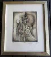 Original Radierung Lithographie Rüdiger Brassel  Der Widder
