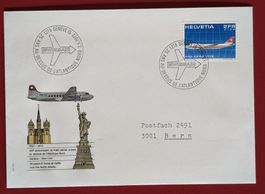 PRO AERO FLUGPOST 47 GENEVE JFK NEW YORK JAMAICA BERN 1972