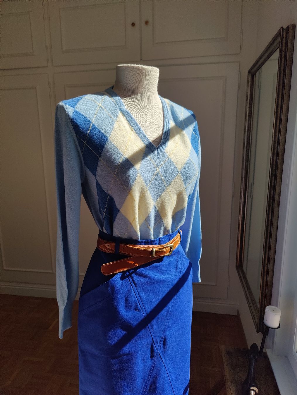 Maglioni & Felpe: Vintage Blue Argyle Lambswool Sweater – Nuovo (secondo la descrizione) da La Tour-de-Peilz venduto da dAutrefois