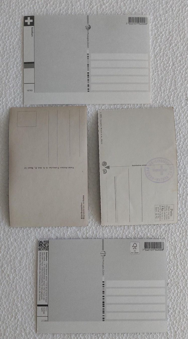 Cartoline postali: SOLOTHURN - Lot de 4 cartes – Usato da Delémont venduto da Domdom1 1