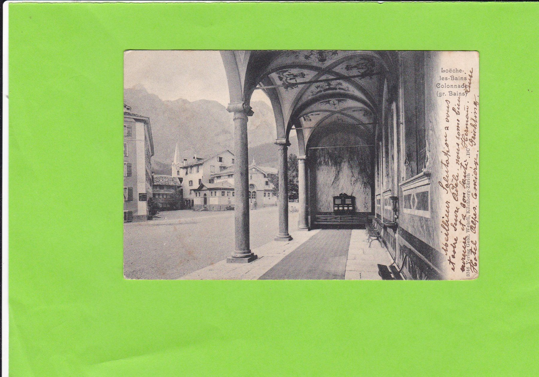Cartoline postali: Leukerbad-Collonade--1906 – Usato da St. Peterzell venduto da neckertal