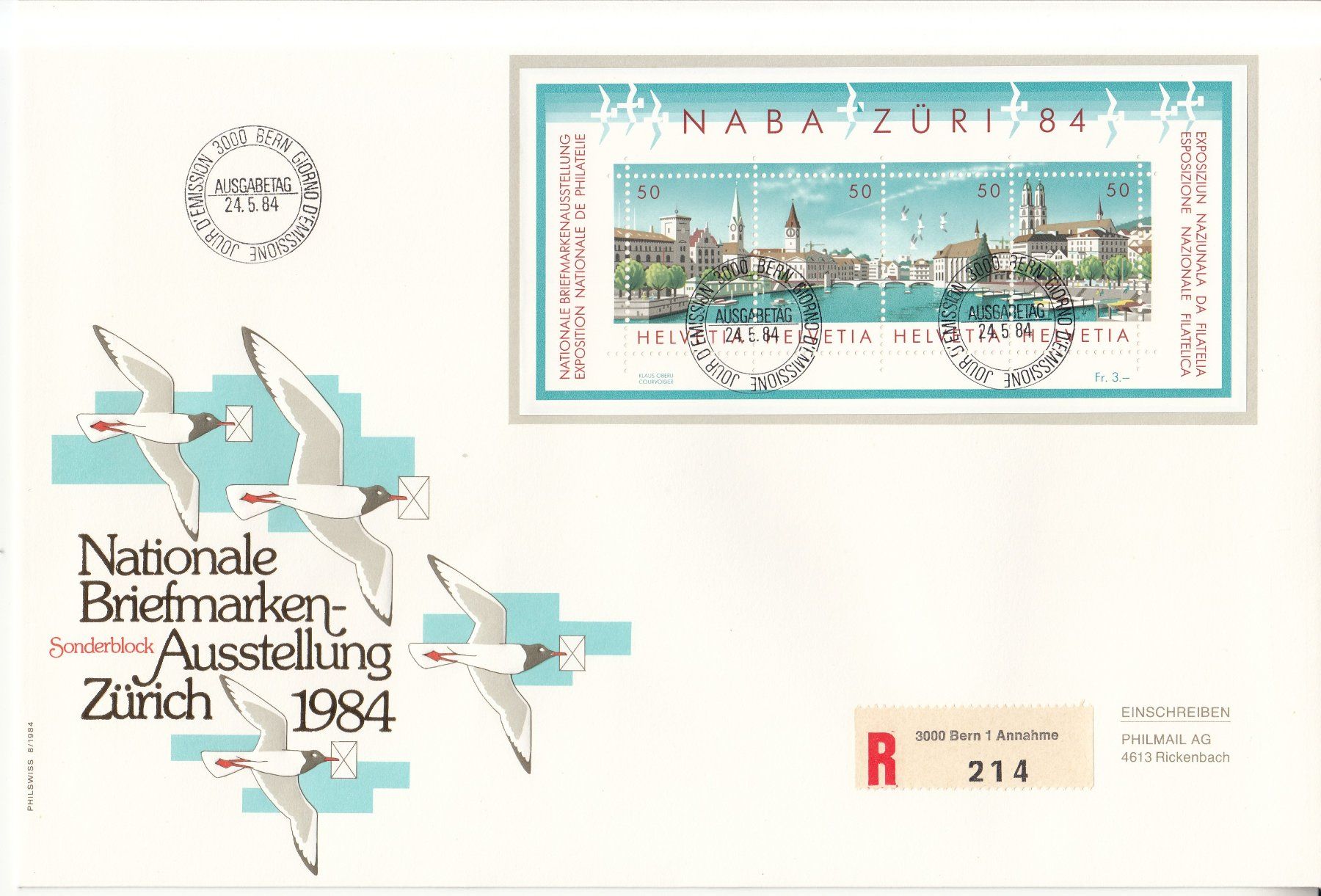 Tutti i francobolli: SBK W64  FDC Grossbrief – Usato da Bürglen TG venduto da StampGraf