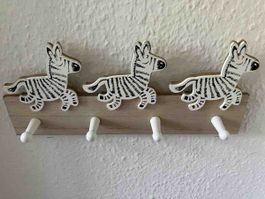 Garderobe Kinder Holz Zebra Motiv neuwertiger Zustand