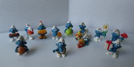Schlümpfe Figuren, 12 Stück 1976 Siegerschlumpf 1979