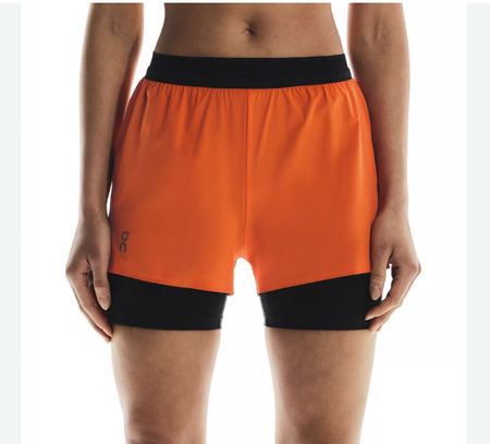 On Women’s 3′′ Performance 2/1 Shorts – Flame/Black XS