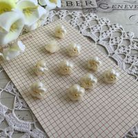 10 Knopfe bouton boutons ecru beige Perle