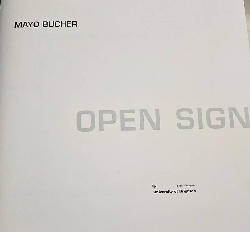 Libri: Mayo Bucher  Open Sign Kunstbuch – Usato da Zürich venduto da Nistiman 2
