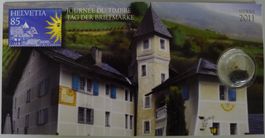 2011, SIERRE: Tag der Briefmarke mit Weinrebe +Weintraube