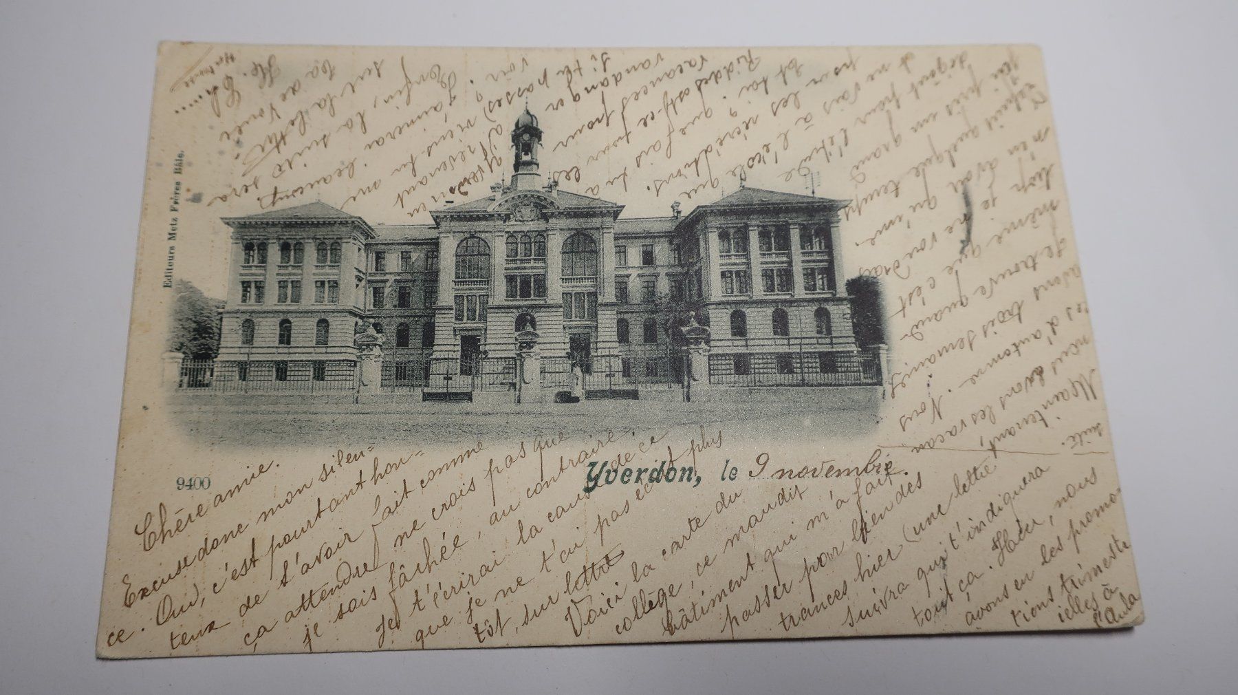 Ansichtskarten: Yverdon  (Le collège)  1898 – Gebraucht aus Cormoret von Pascalll2001 1