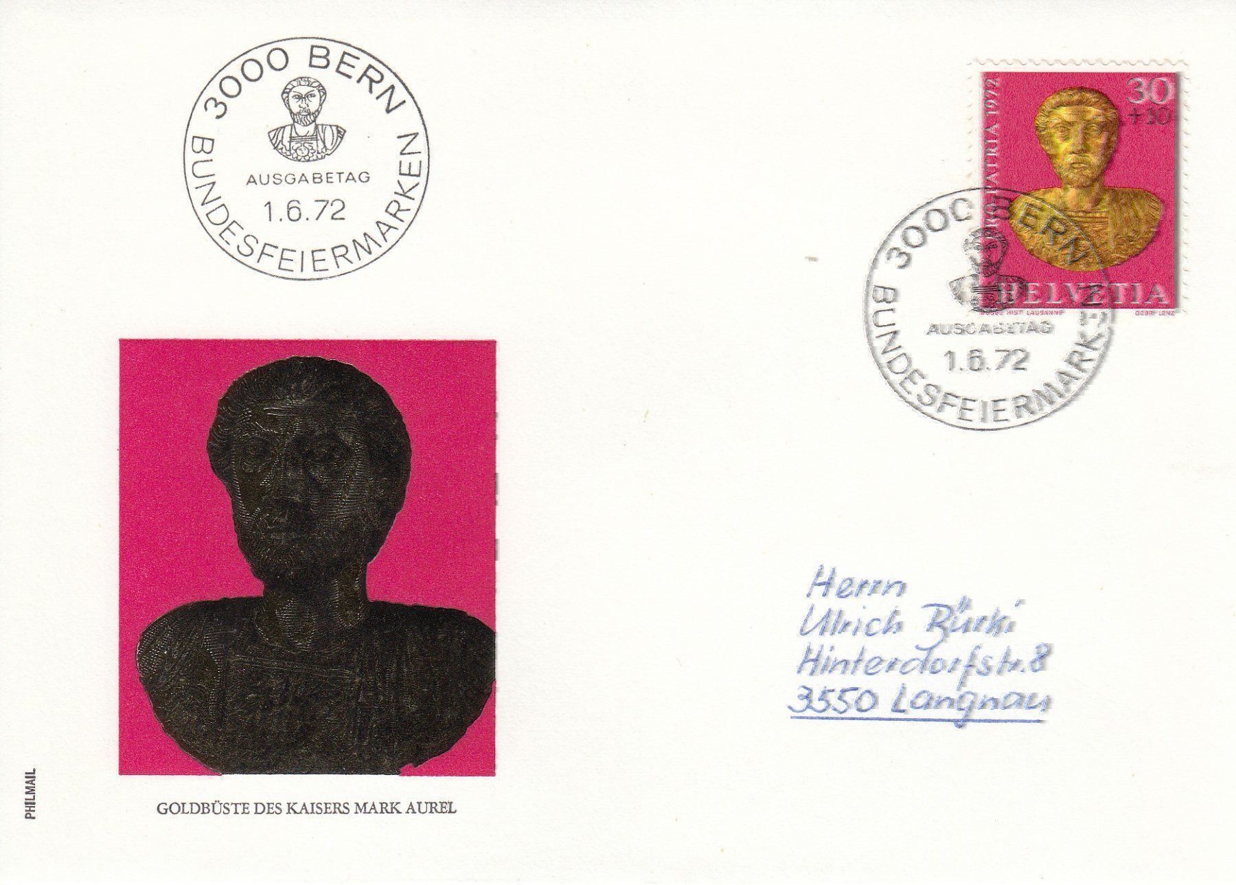 Tutti i francobolli: 1972 Pro Patria 4 FDC Bundesfeier – Usato da Spreitenbach venduto da Mustang_1105 2