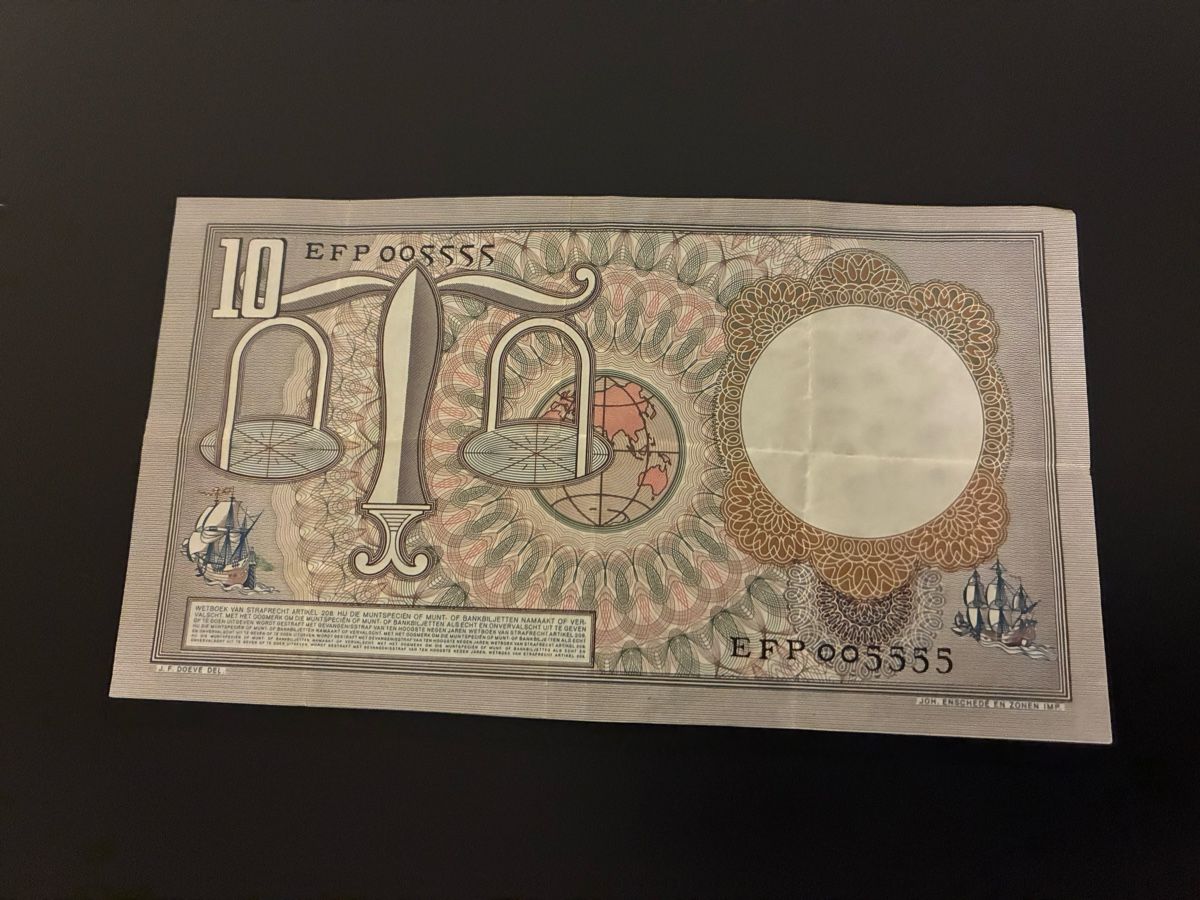 Banconote: 1953 Netherlands 10 Gulden Banknote,  – Usato da Dällikon venduto da Woldbanknoten 2