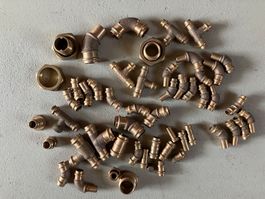 55 versch. Messing Fittings Heizung Sanitär Konvolut neu