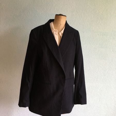 Veste blazer bleue rayée t40