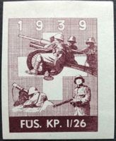 Soldatenmarke 2.WK, Füs Kp I/26, karminbr, ges Wi Inf 255-2