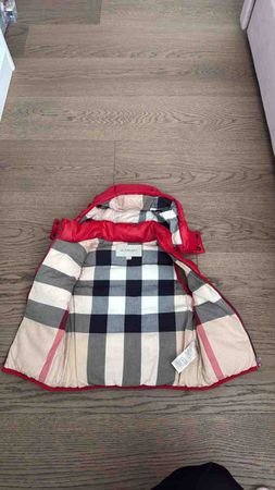 Burberry children jacket red check used condition